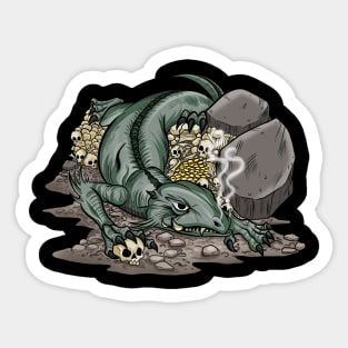 The Guardian of Gold: Fáfnir, the Nordic Mythology Dragon, Illustrated by Arthur Rackham Sticker